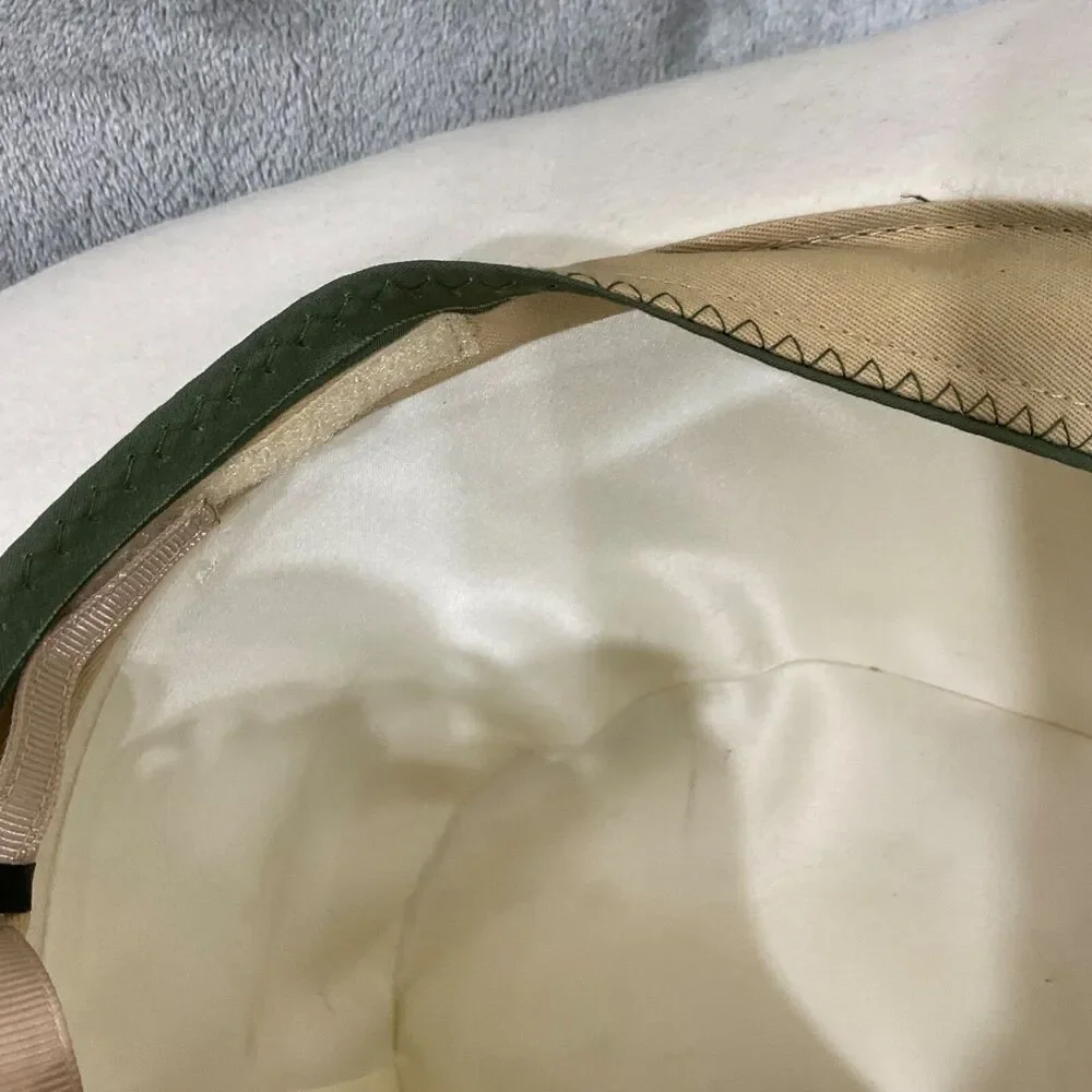 Olive & Pique off white Wool Felt Wide Brim Rancher Hat Tan Band Adjustable OSFM